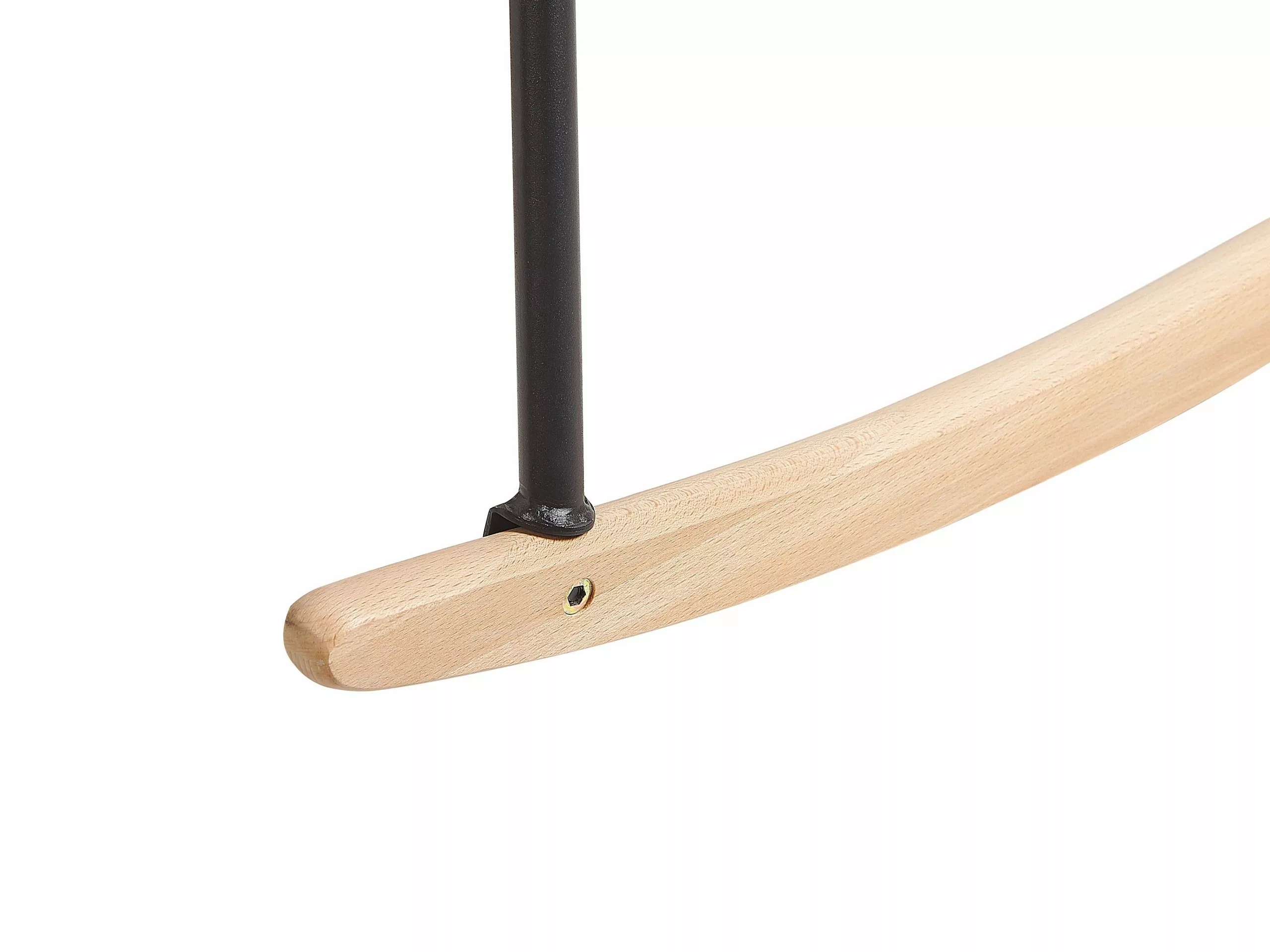 Beliani Silla Mecedora De Terciopelo Azul Marino/negro/madera Clara LIARUM - Imagen 7