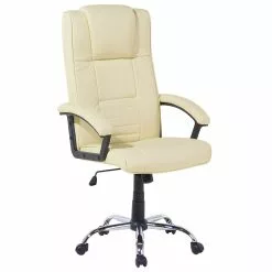 Beliani Sillón De Masaje De Piel Sintética Beige Claro/negro/plateado COMFORT II -Sillas Ventas undef src sa picid 800851 type whitesh image scaled