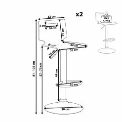 Beliani Conjunto De 2 Taburetes De Bar En Blanco Transparente MALTA -Sillas Ventas undef src sa picid 802445 type whitesh image scaled