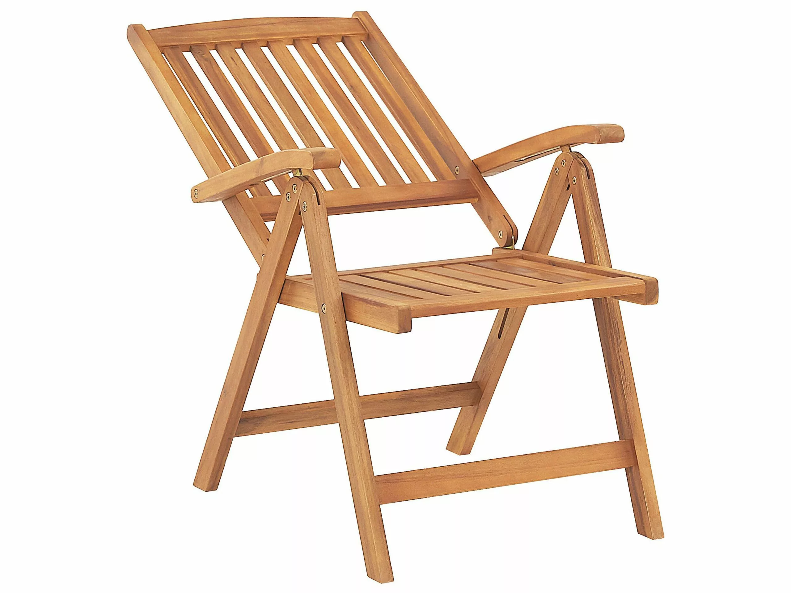 Beliani Conjunto De 6 Sillas De Jardín De Madera De Acacia Clara JAVA - Imagen 7