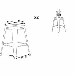 Beliani Conjunto De 2 Taburetes De Metal Blanco 60 Cm CABRILLO 19 Beliani Conjunto De 2 Taburetes De Metal Blanco 60 Cm CABRILLO -Sillas Ventas undef src sa picid 802521 type whitesh image scaled