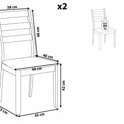 Beliani Conjunto De 2 Sillas De Comedor De Madera De Caucho Oscura/gris MODESTO -Sillas Ventas undef src sa picid 802995 type whitesh image scaled