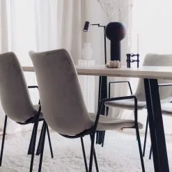 Beliani Conjunto De 2 Sillas De Comedor De Terciopelo Gris Pardo/negro JEFFERSON -Sillas Ventas undef src sa picid 803309 type whitesh image scaled