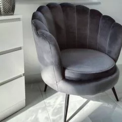 Beliani Sillón De Terciopelo Gris/negro LOVIKKA -Sillas Ventas undef src sa picid 803324 type whitesh image