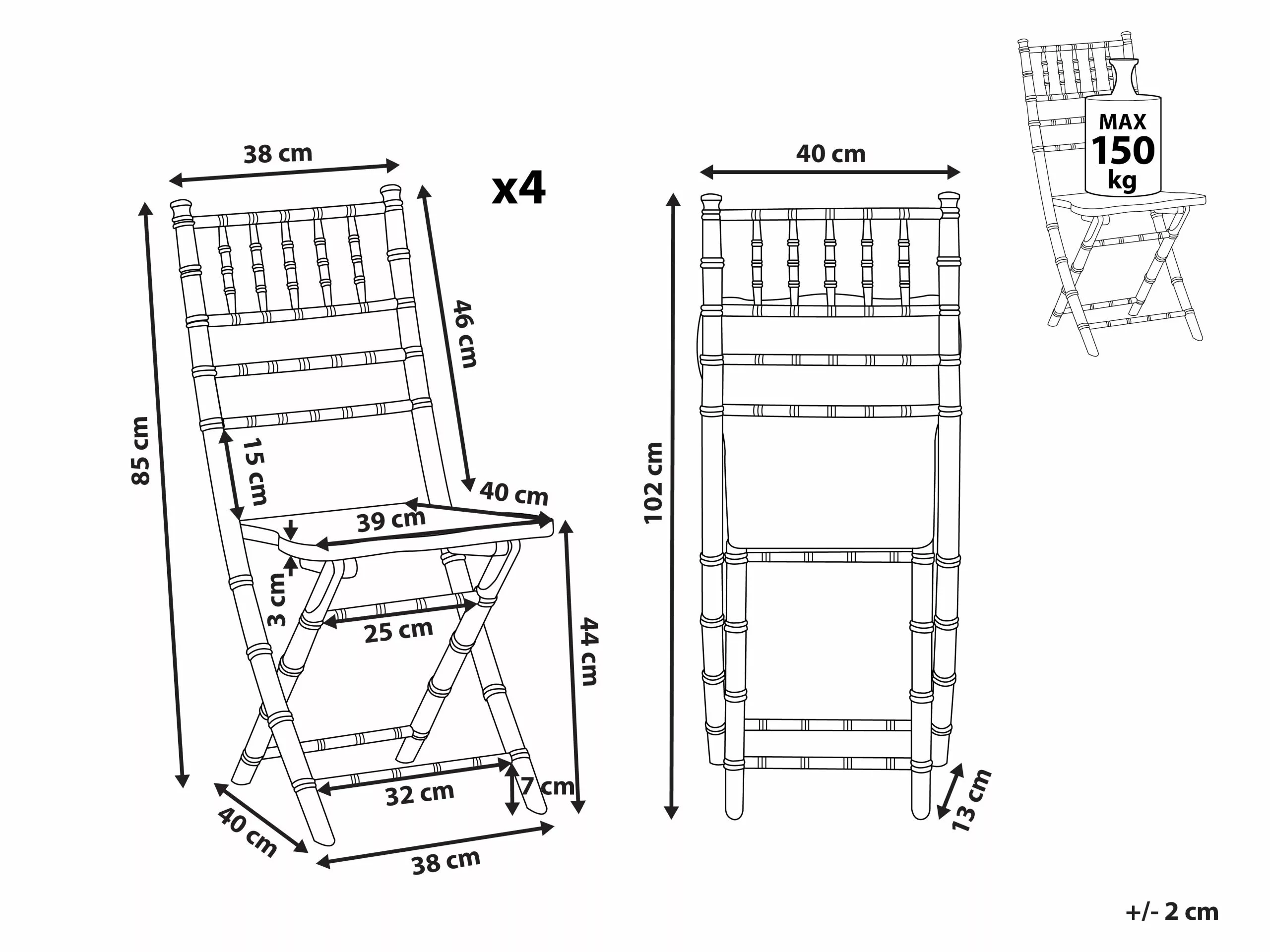 Beliani Conjunto De 4 Sillas De Madera De Haya Plateado MACHIAS 12 Beliani Conjunto De 4 Sillas De Madera De Haya Plateado MACHIAS - Imagen 10