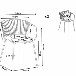 Beliani Conjunto De 2 Sillas De Metal Negro RIGBY -Sillas Ventas undef src sa picid 805366 type whitesh image scaled