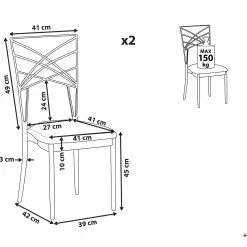 Beliani Conjunto De 2 Sillas De Comedor De Metal Rosa Dorado/blanco GIRARD -Sillas Ventas undef src sa picid 805400 type whitesh image scaled