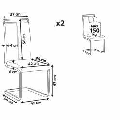 Beliani Conjunto De 2 Sillas De Comedor De Piel Sintética Negro/plateado GREEDIN 19 Beliani Conjunto De 2 Sillas De Comedor De Piel Sintética Negro/plateado GREEDIN -Sillas Ventas undef src sa picid 805411 type whitesh image scaled