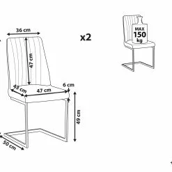 Beliani Conjunto De 2 Sillas De Comedor De Terciopelo Gris Pardo/negro LAVONIA -Sillas Ventas undef src sa picid 805413 type whitesh image scaled