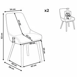 Beliani Conjunto De 2 Sillas De Comedor De Poliéster Verde Oscuro/madera Oscura MELFORT -Sillas Ventas undef src sa picid 805531 type whitesh image scaled