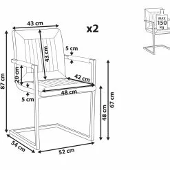 Beliani Conjunto De 2 Sillas De Comedor De Piel Sintética Marrón/negro BRANDOL -Sillas Ventas undef src sa picid 805638 type whitesh image scaled