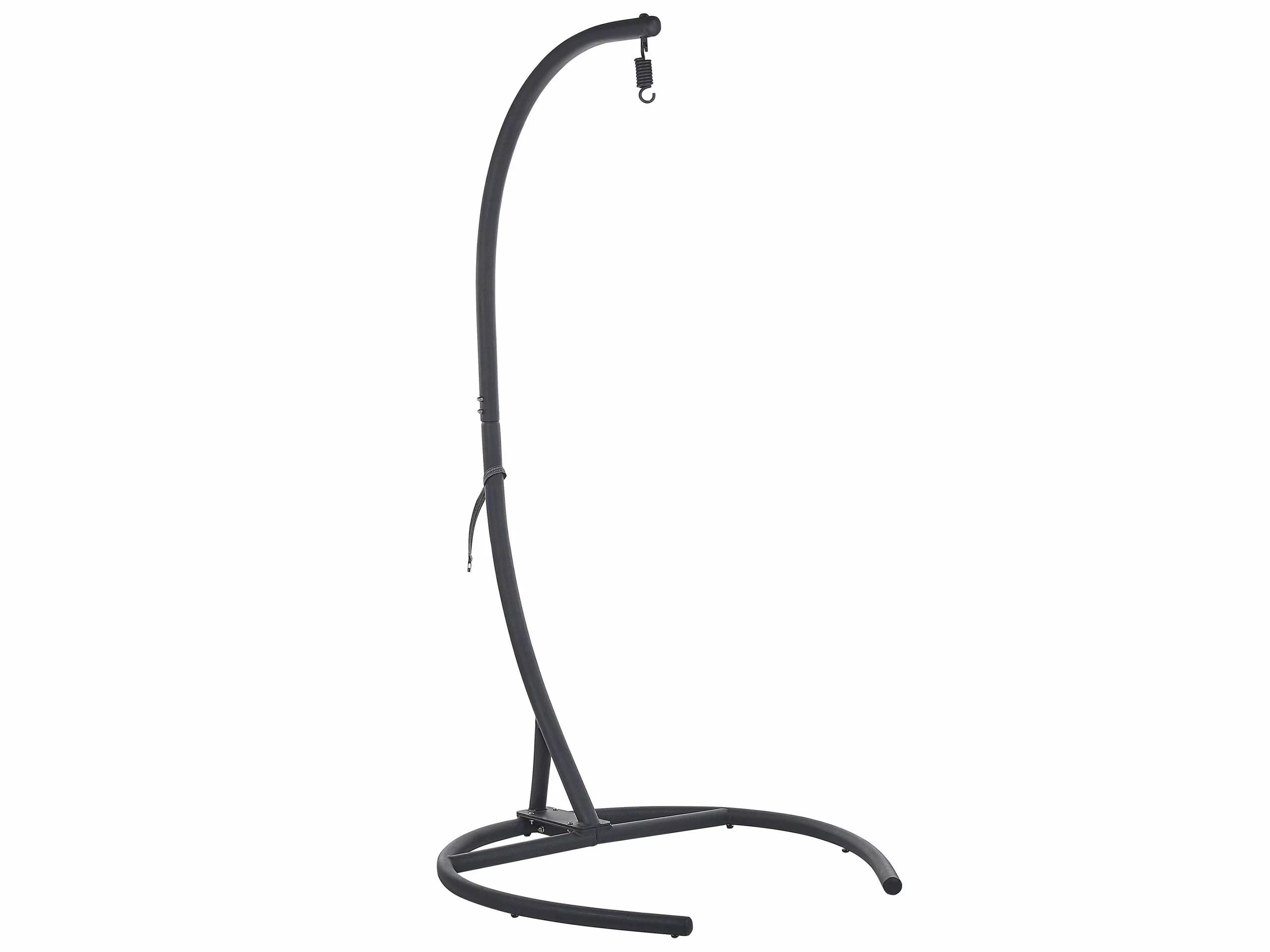 Beliani Silla Colgante De Ratán Gris Oscuro Con Soporte SESIA 10 Beliani Silla Colgante De Ratán Gris Oscuro Con Soporte SESIA - Imagen 8