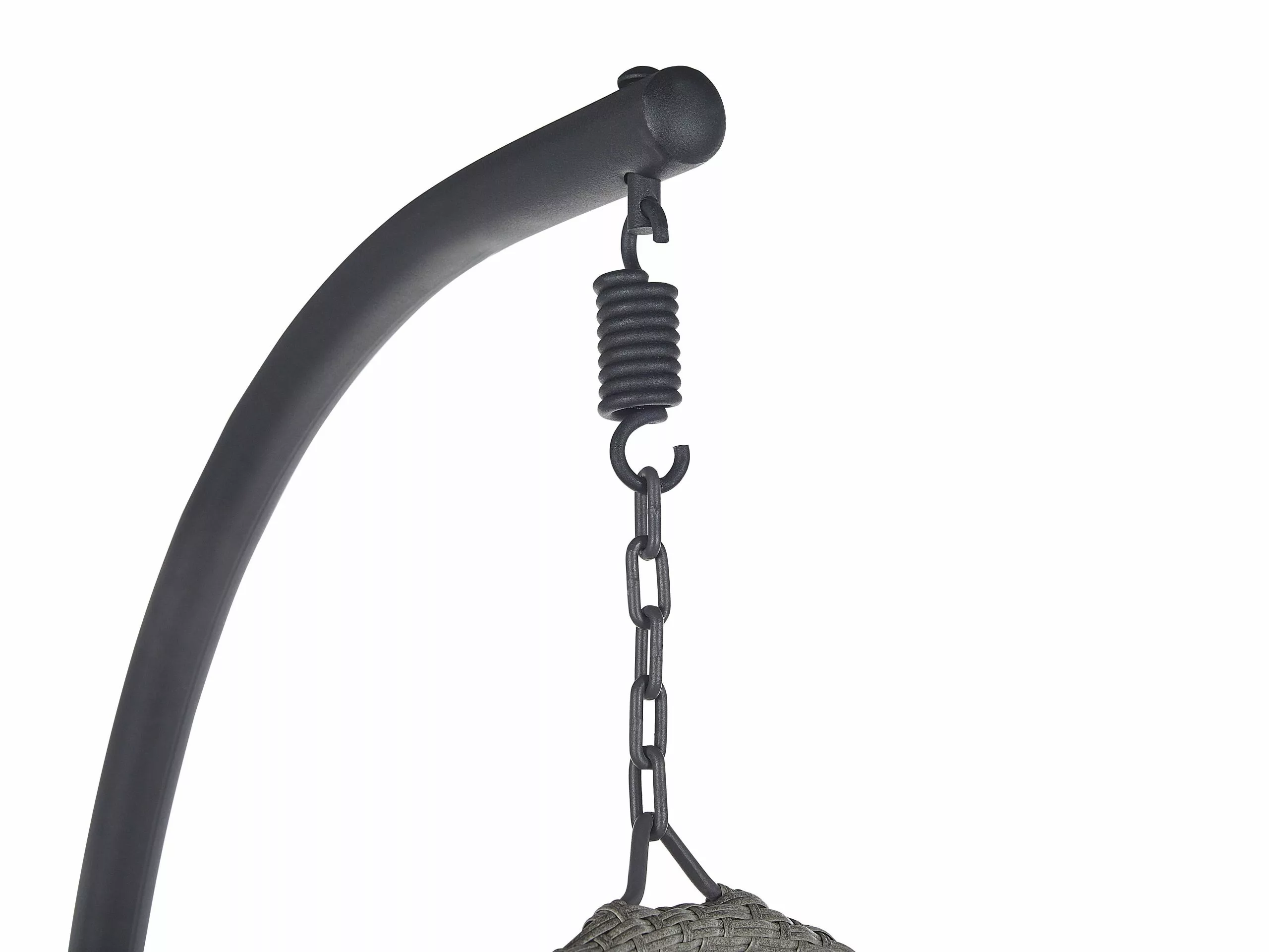 Beliani Silla Colgante De Ratán Gris Oscuro Con Soporte SESIA 12 Beliani Silla Colgante De Ratán Gris Oscuro Con Soporte SESIA - Imagen 10