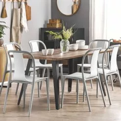 Beliani Conjunto De 6 Sillas De Jardín Blanco/gris Claro SPEZIA -Sillas Ventas undef src sa picid 808244 type whitesh image scaled