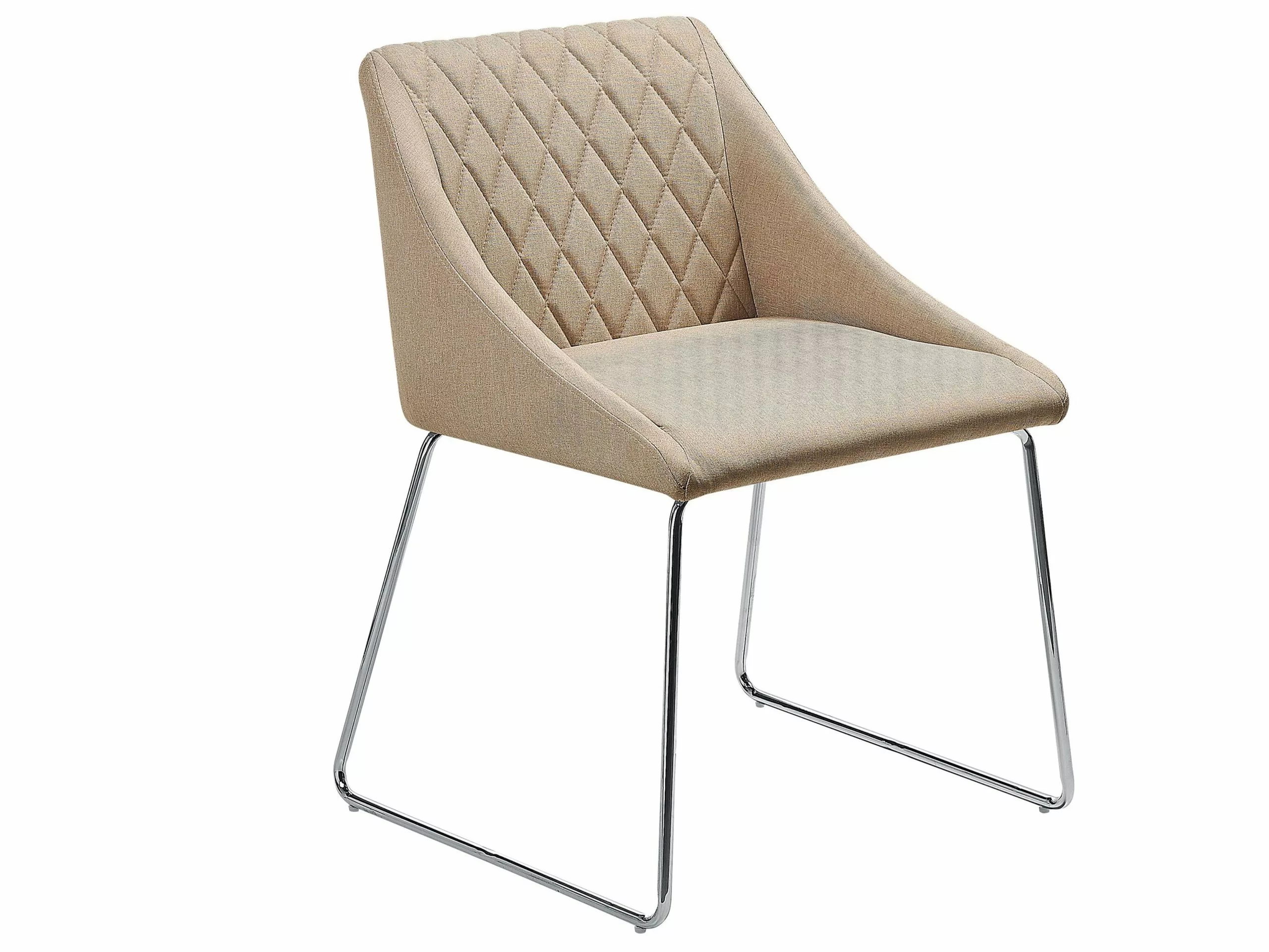 Beliani Conjunto De 2 Sillas De Comedor De Poliéster Beige/plateado ARCATA 6 Beliani Conjunto De 2 Sillas De Comedor De Poliéster Beige/plateado ARCATA - Imagen 4