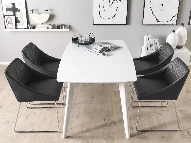 Beliani Conjunto De 2 Sillas De Comedor De Piel Sintética Negro/plateado ARCATA 5 Beliani Conjunto De 2 Sillas De Comedor De Piel Sintética Negro/plateado ARCATA - Imagen 3