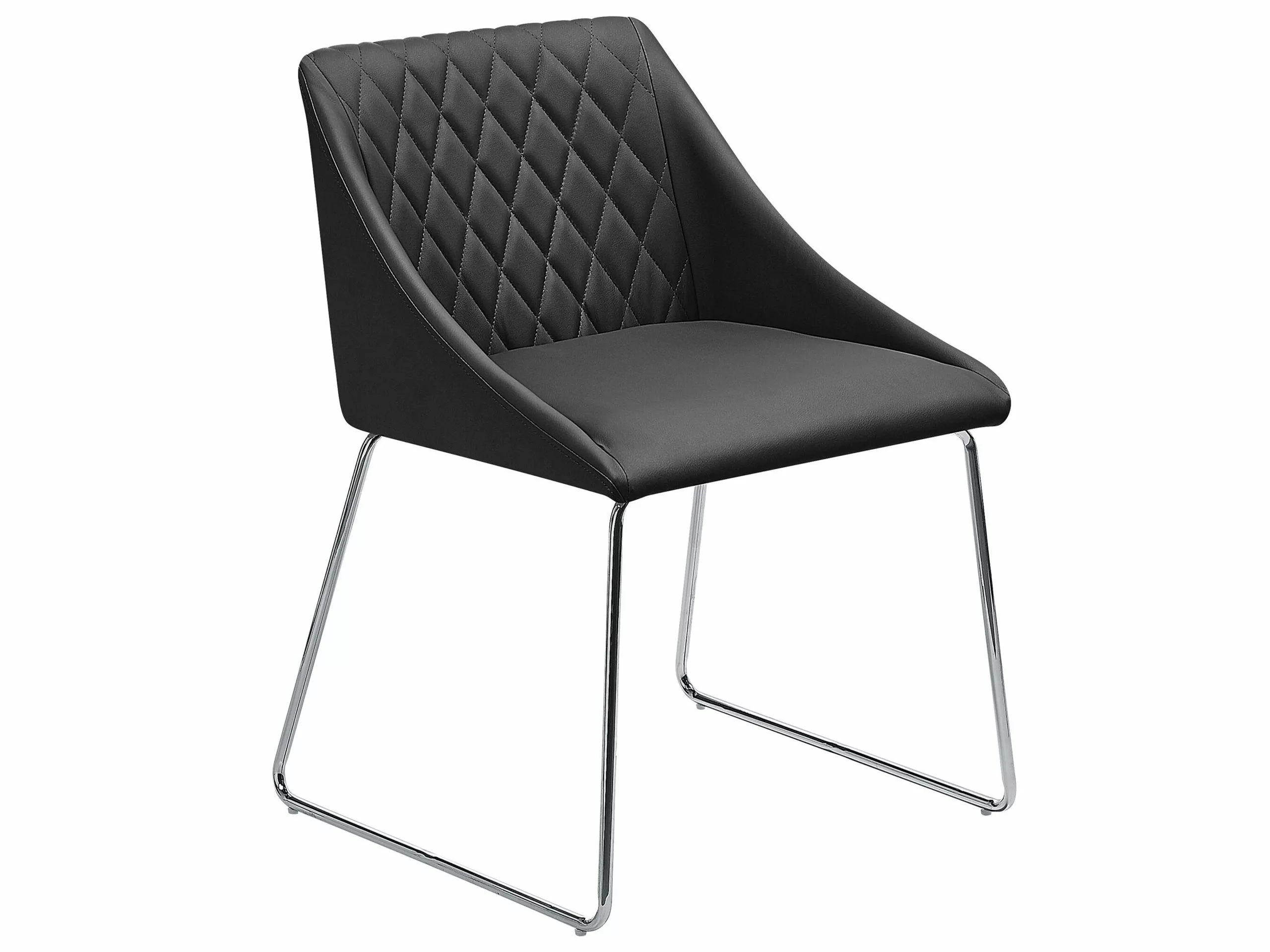 Beliani Conjunto De 2 Sillas De Comedor De Piel Sintética Negro/plateado ARCATA 6 Beliani Conjunto De 2 Sillas De Comedor De Piel Sintética Negro/plateado ARCATA - Imagen 4