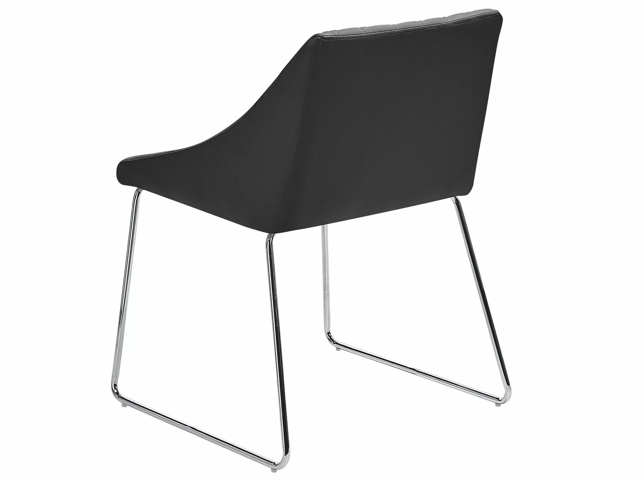 Beliani Conjunto De 2 Sillas De Comedor De Piel Sintética Negro/plateado ARCATA 8 Beliani Conjunto De 2 Sillas De Comedor De Piel Sintética Negro/plateado ARCATA - Imagen 6