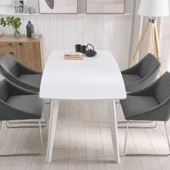 Beliani Conjunto De 2 Sillas De Comedor De Piel Sintética Gris/plateado ARCATA -Sillas Ventas undef src sa picid 808628 type whitesh image scaled