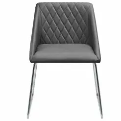 Beliani Conjunto De 2 Sillas De Comedor De Piel Sintética Gris/plateado ARCATA -Sillas Ventas undef src sa picid 808630 type whitesh image scaled