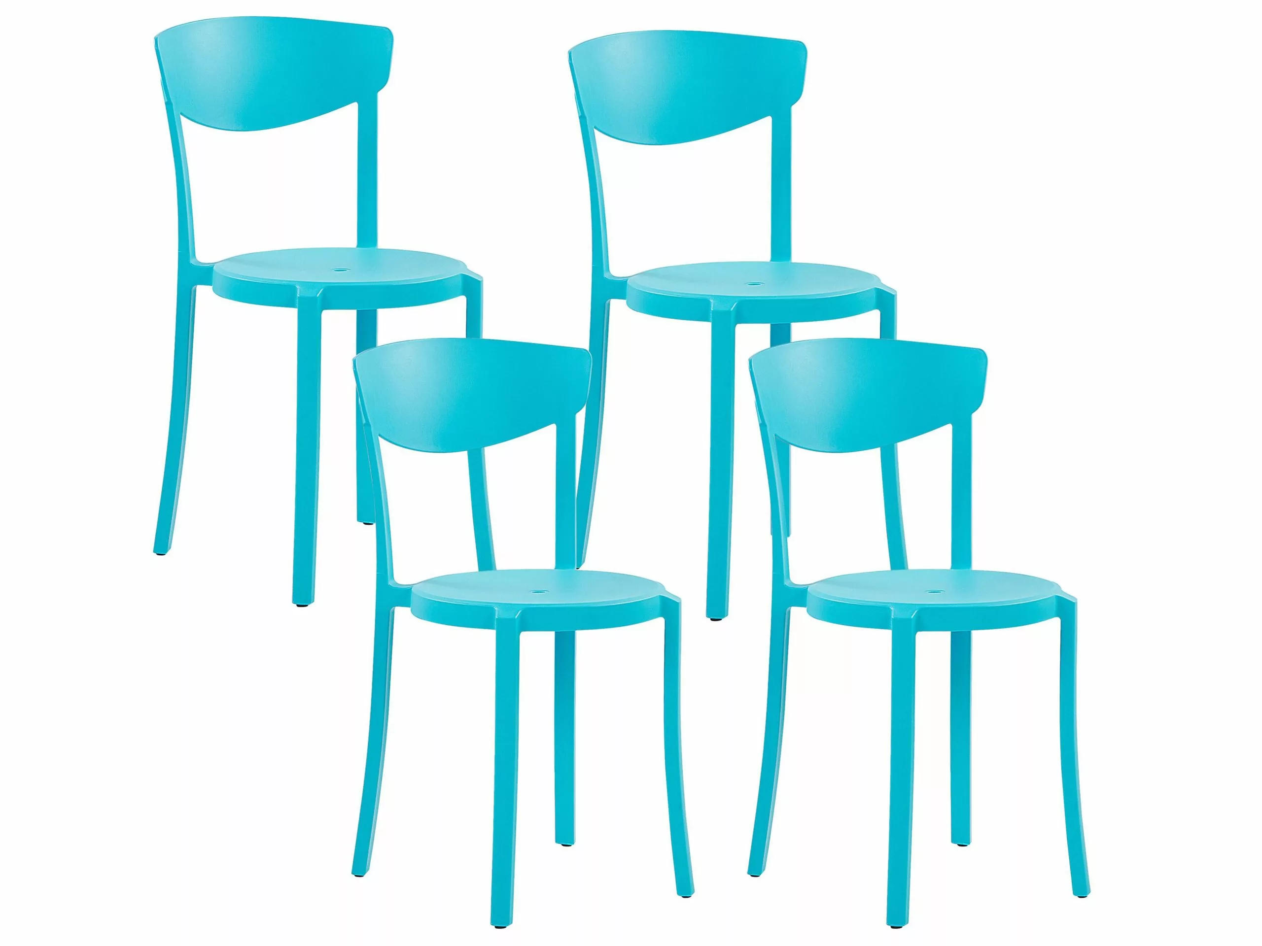 Beliani Conjunto De 4 Sillas De Comedor Azul Turquesa VIESTE 3 Beliani Conjunto De 4 Sillas De Comedor Azul Turquesa VIESTE