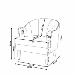 Beliani Sillón De Poliéster Beige Crema ELVERUM -Sillas Ventas undef src sa picid 809995 type whitesh image scaled