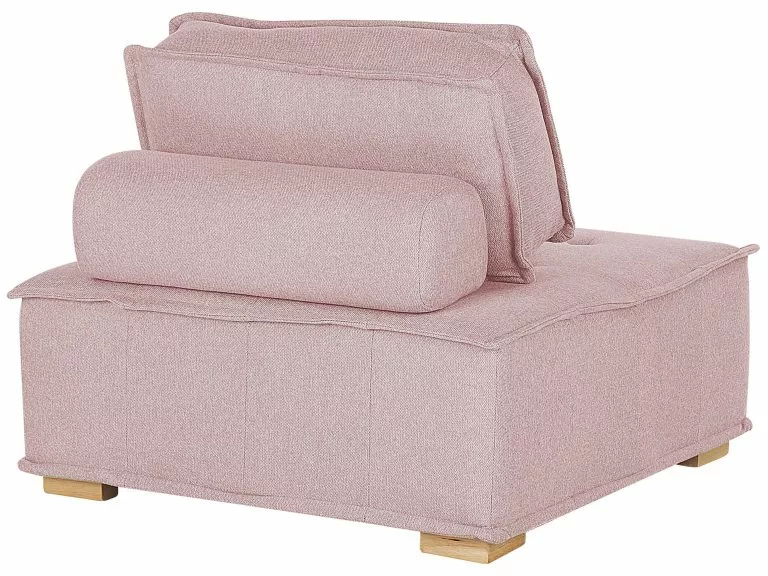 Beliani Sofá De Poliéster Rosa/madera Clara TIBRO - Imagen 8