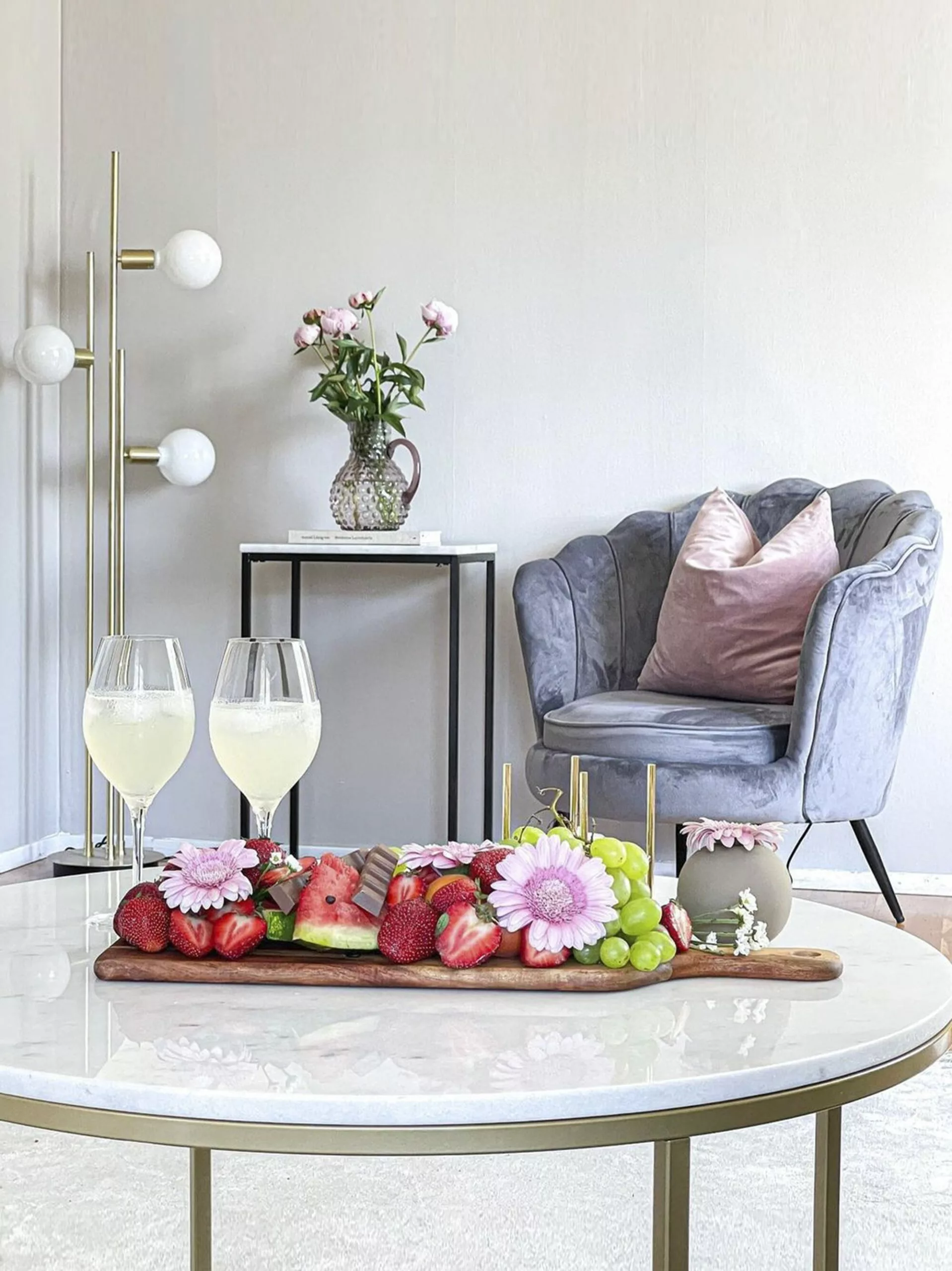 Beliani Sillón De Terciopelo Gris/negro LOVIKKA - Imagen 6