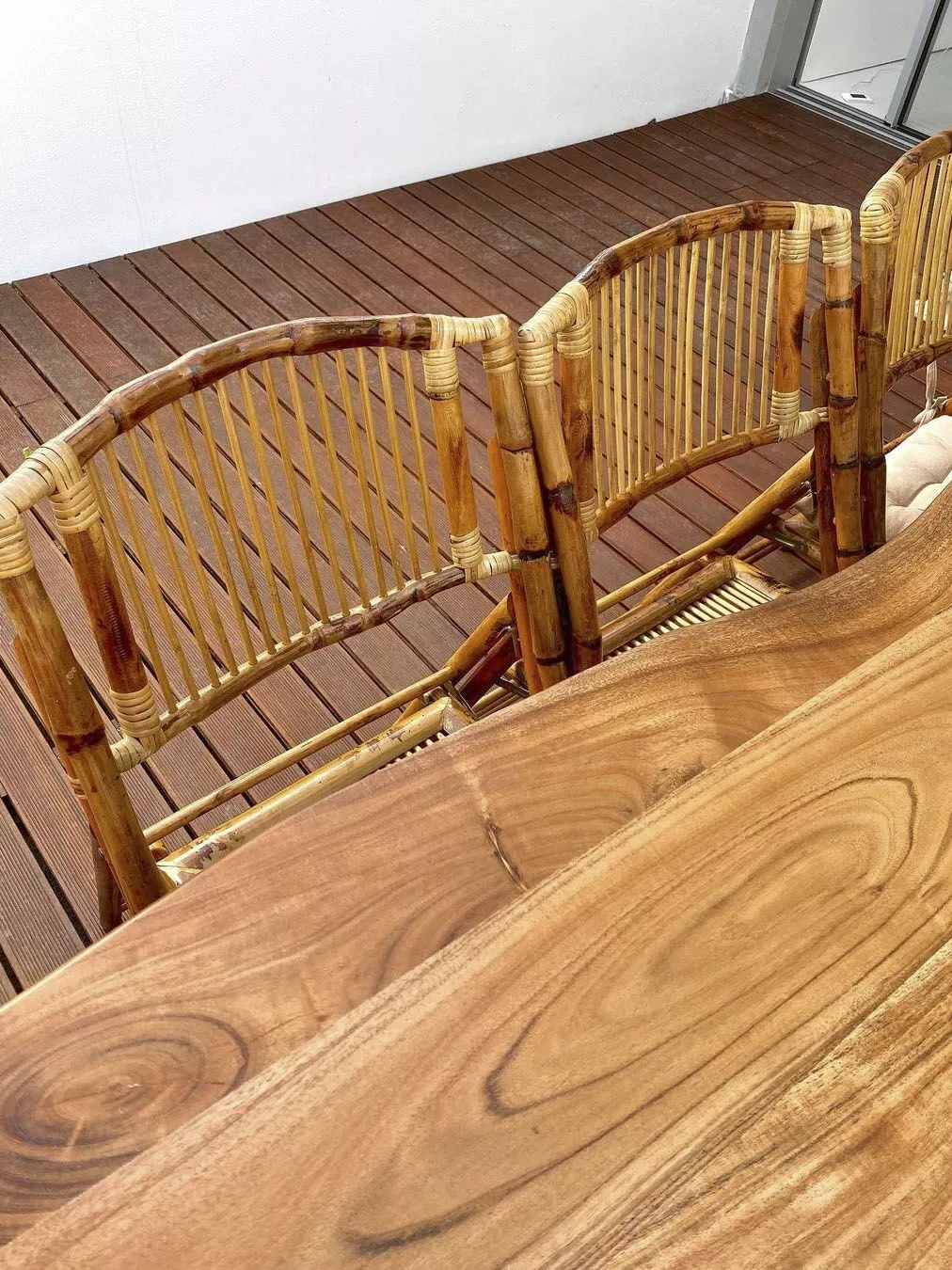 Beliani Conjunto De 4 Sillas De Comedor De Madera De Bambú Marrón TRENTOR 5 Beliani Conjunto De 4 Sillas De Comedor De Madera De Bambú Marrón TRENTOR - Imagen 3