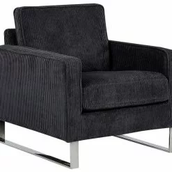 Beliani Sillón De Pana Negro VIND -Sillas Ventas undef src sa picid 812957 type whitesh image scaled
