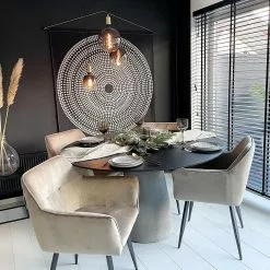 Beliani Conjunto De 2 Sillas De Comedor De Terciopelo Gris Pardo/negro JASMIN -Sillas Ventas undef src sa picid 813893 type whitesh image scaled