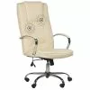 Beliani Sillón De Masaje De Piel Sintética Beige/plateado GRANDEUR -Sillas Ventas undef src sa picid 816084 type whitesh image