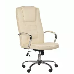 Beliani Sillón De Masaje De Piel Sintética Beige/plateado GRANDEUR -Sillas Ventas undef src sa picid 816087 type whitesh image scaled