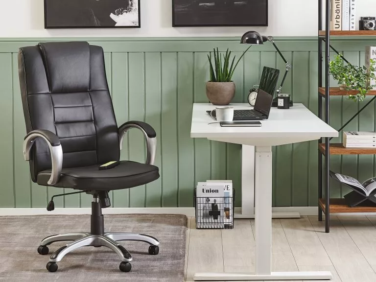 Beliani Sillón De Masaje De Piel Sintética Negro/plateado GRANDEUR II 4 Beliani Sillón De Masaje De Piel Sintética Negro/plateado GRANDEUR II - Imagen 2