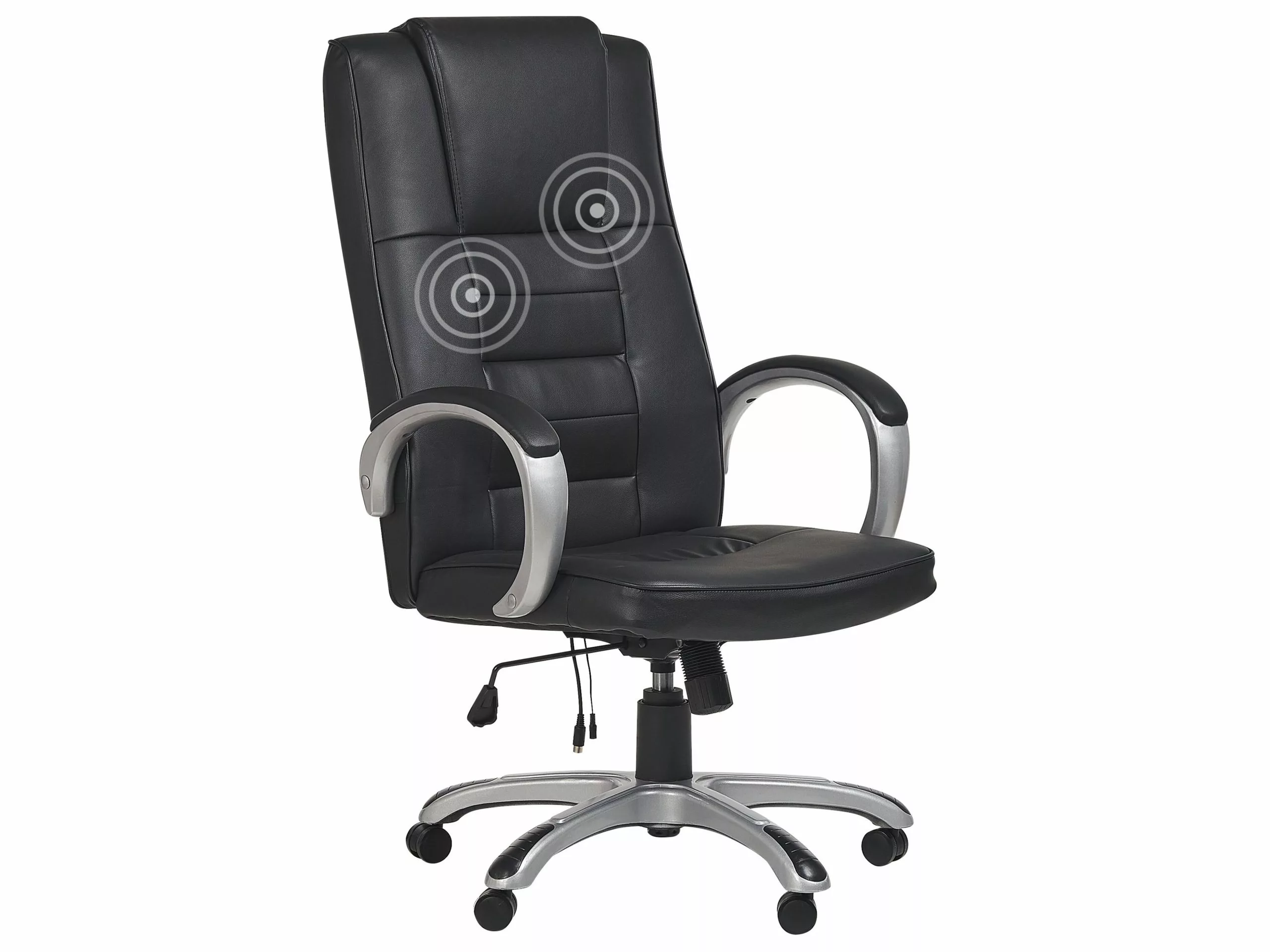 Beliani Sillón De Masaje De Piel Sintética Negro/plateado GRANDEUR II 3 Beliani Sillón De Masaje De Piel Sintética Negro/plateado GRANDEUR II