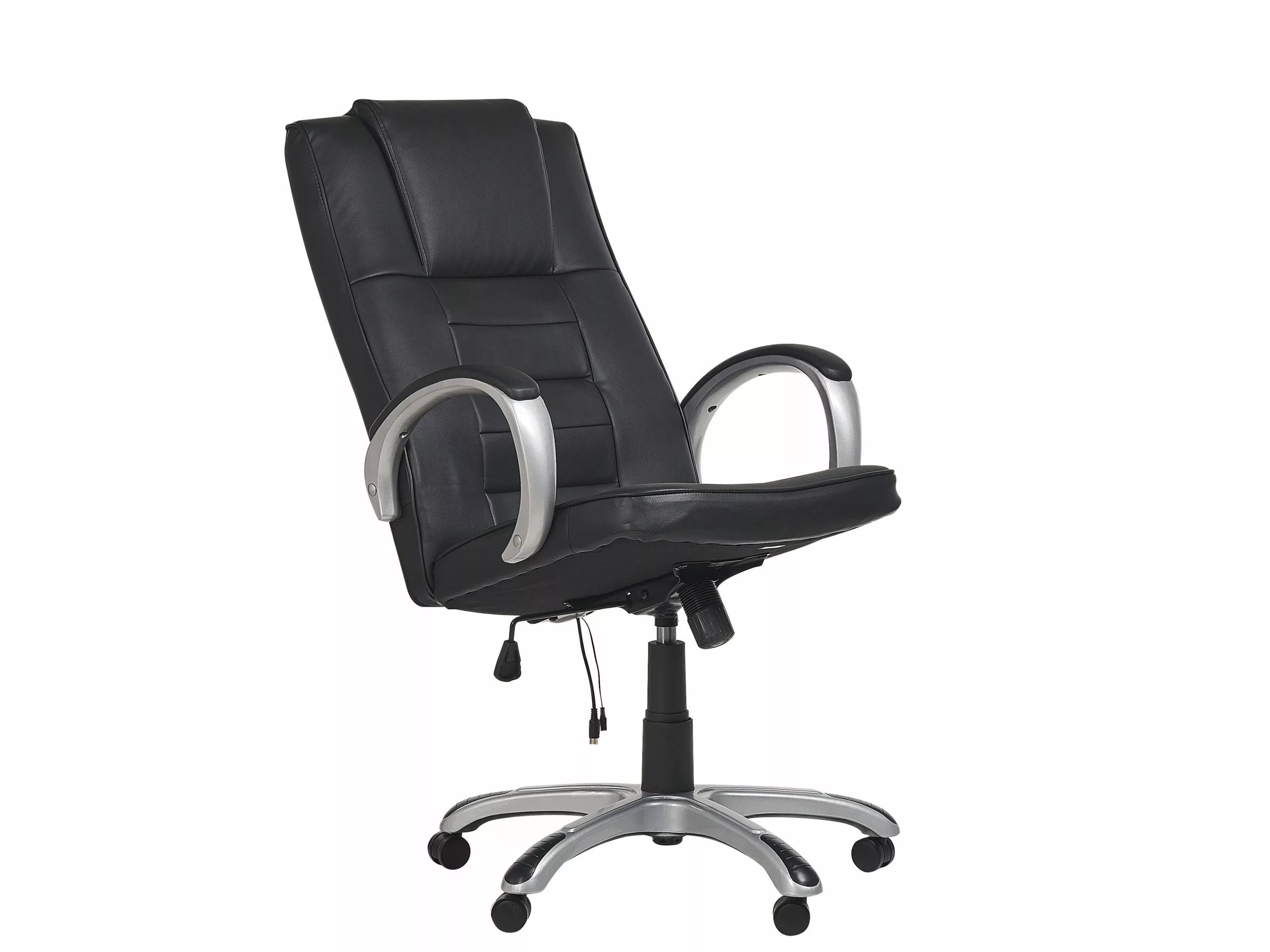 Beliani Sillón De Masaje De Piel Sintética Negro/plateado GRANDEUR II 6 Beliani Sillón De Masaje De Piel Sintética Negro/plateado GRANDEUR II - Imagen 4