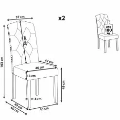Beliani Conjunto De 2 Sillas De Comedor De Poliéster Gris/negro SHIRLEY -Sillas Ventas undef src sa picid 816651 type whitesh image scaled