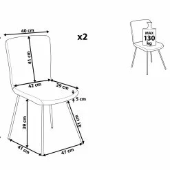 Beliani Conjunto De 2 Sillas De Comedor De Terciopelo Gris/dorado RUBIO -Sillas Ventas undef src sa picid 816658 type whitesh image scaled