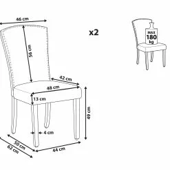 Beliani Conjunto De 2 Sillas De Comedor De Terciopelo Gris/negro PISECO -Sillas Ventas undef src sa picid 816706 type whitesh image scaled