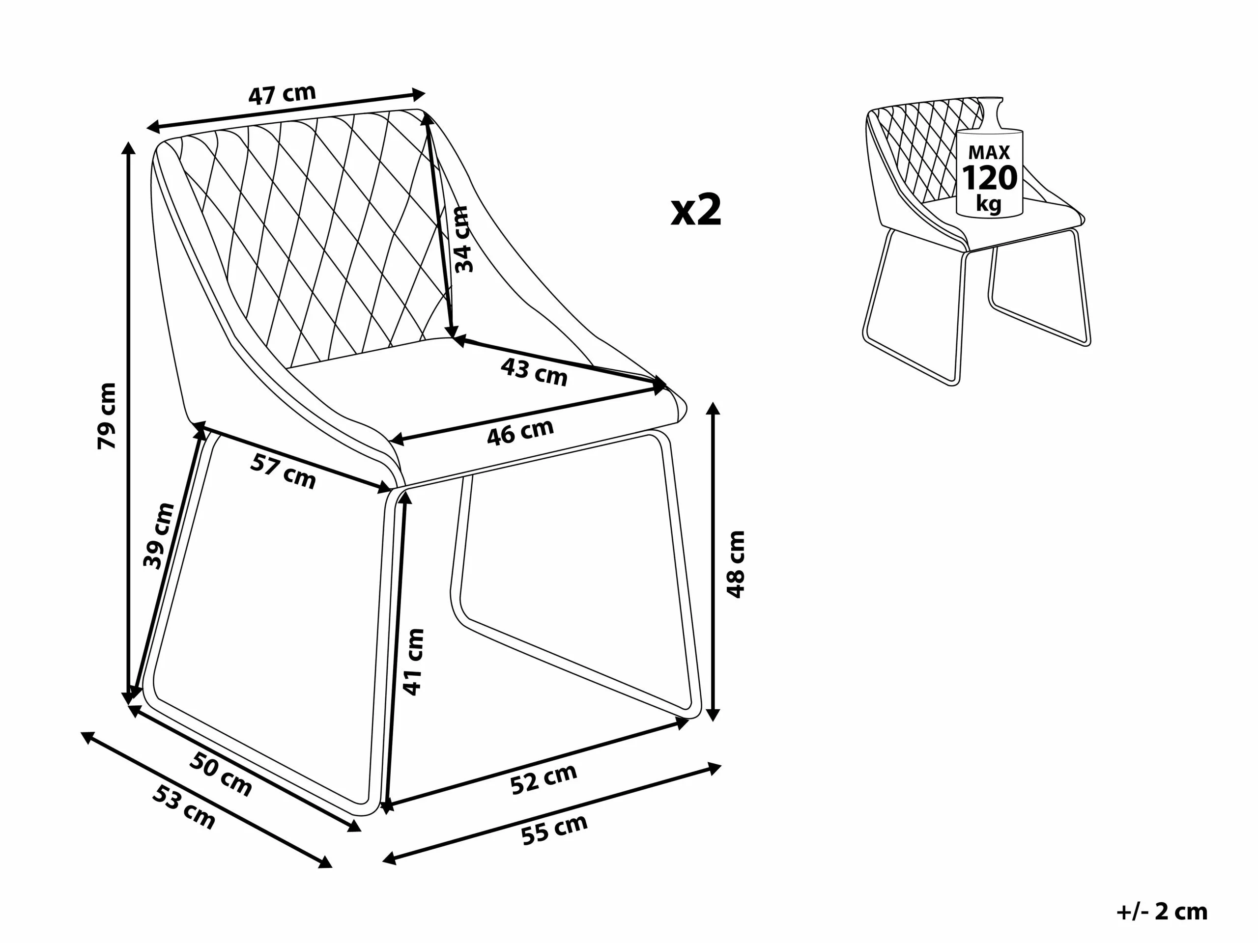 Beliani Conjunto De 2 Sillas De Comedor De Piel Sintética Negro/plateado ARCATA 12 Beliani Conjunto De 2 Sillas De Comedor De Piel Sintética Negro/plateado ARCATA - Imagen 10