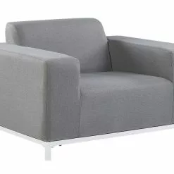 Beliani Conjunto De 2 Sillones De Poliéster Gris/blanco ROVIGO -Sillas Ventas undef src sa picid 816857 type whitesh image scaled