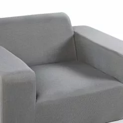 Beliani Conjunto De 2 Sillones De Poliéster Gris/blanco ROVIGO -Sillas Ventas undef src sa picid 816864 type whitesh image scaled