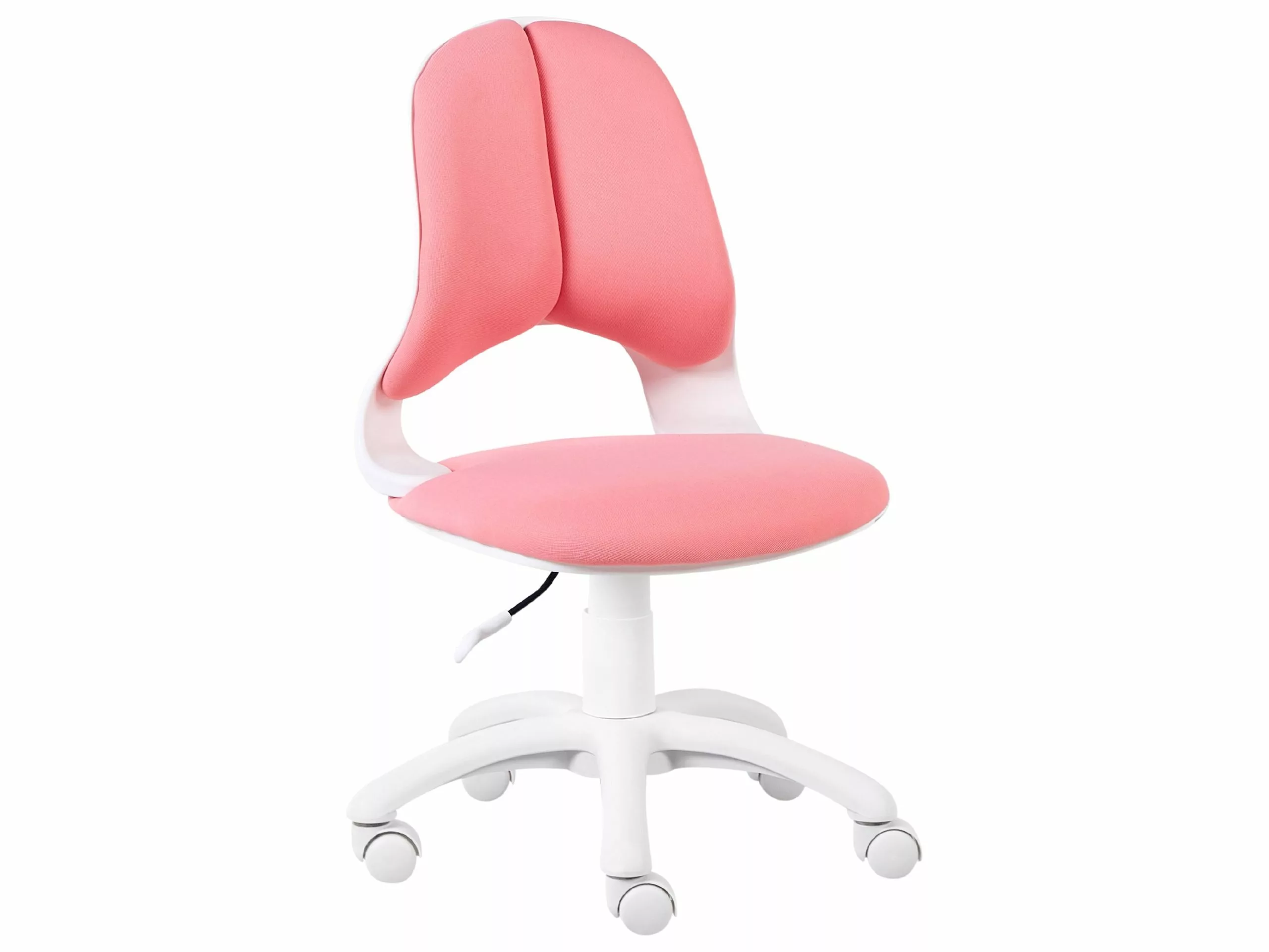 Beliani Silla De Oficina De Poliéster Rosa/blanco MARGUERITE - Imagen 4