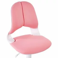 Beliani Silla De Oficina De Poliéster Rosa/blanco MARGUERITE -Sillas Ventas undef src sa picid 817878 type whitesh image scaled