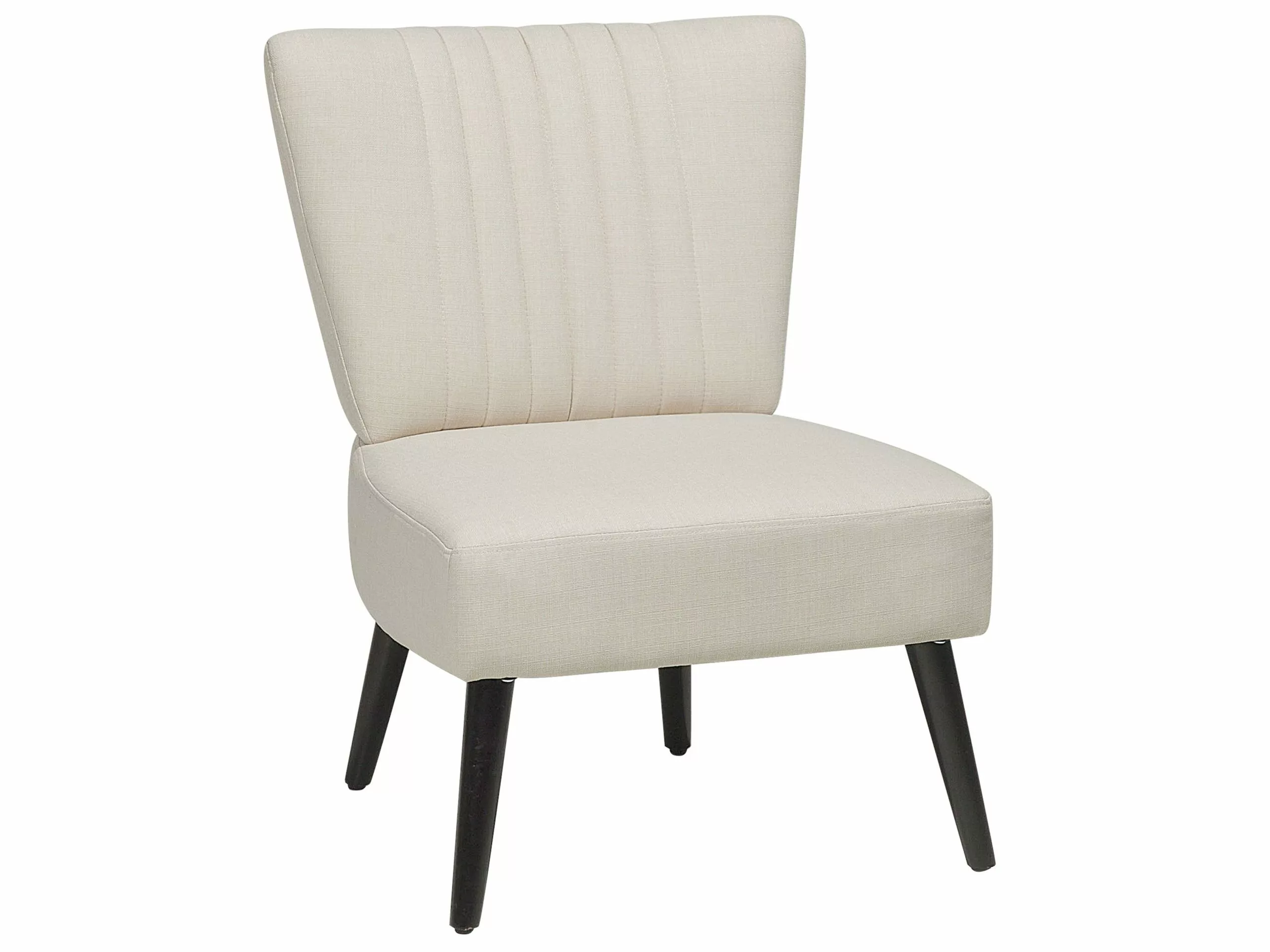 Beliani Sillón Tapizado Beige VAASA