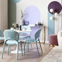 Beliani Conjunto De 4 Sillas De Comedor Azul Claro FIUMICINO -Sillas Ventas undef src sa picid 825354 type whitesh image scaled