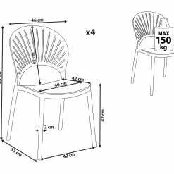 Beliani Conjunto De 4 Sillas De Comedor Azul Claro FIUMICINO -Sillas Ventas undef src sa picid 825361 type whitesh image scaled