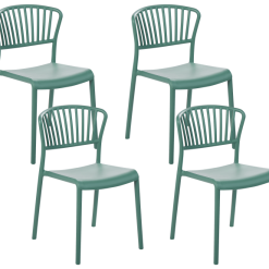 Beliani Conjunto De 4 Sillas De Comedor Verde Menta GELA