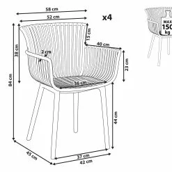 Beliani Conjunto De 4 Sillas De Comedor Rojas PESARO 21 Beliani Conjunto De 4 Sillas De Comedor Rojas PESARO -Sillas Ventas undef src sa picid 825418 type whitesh image scaled