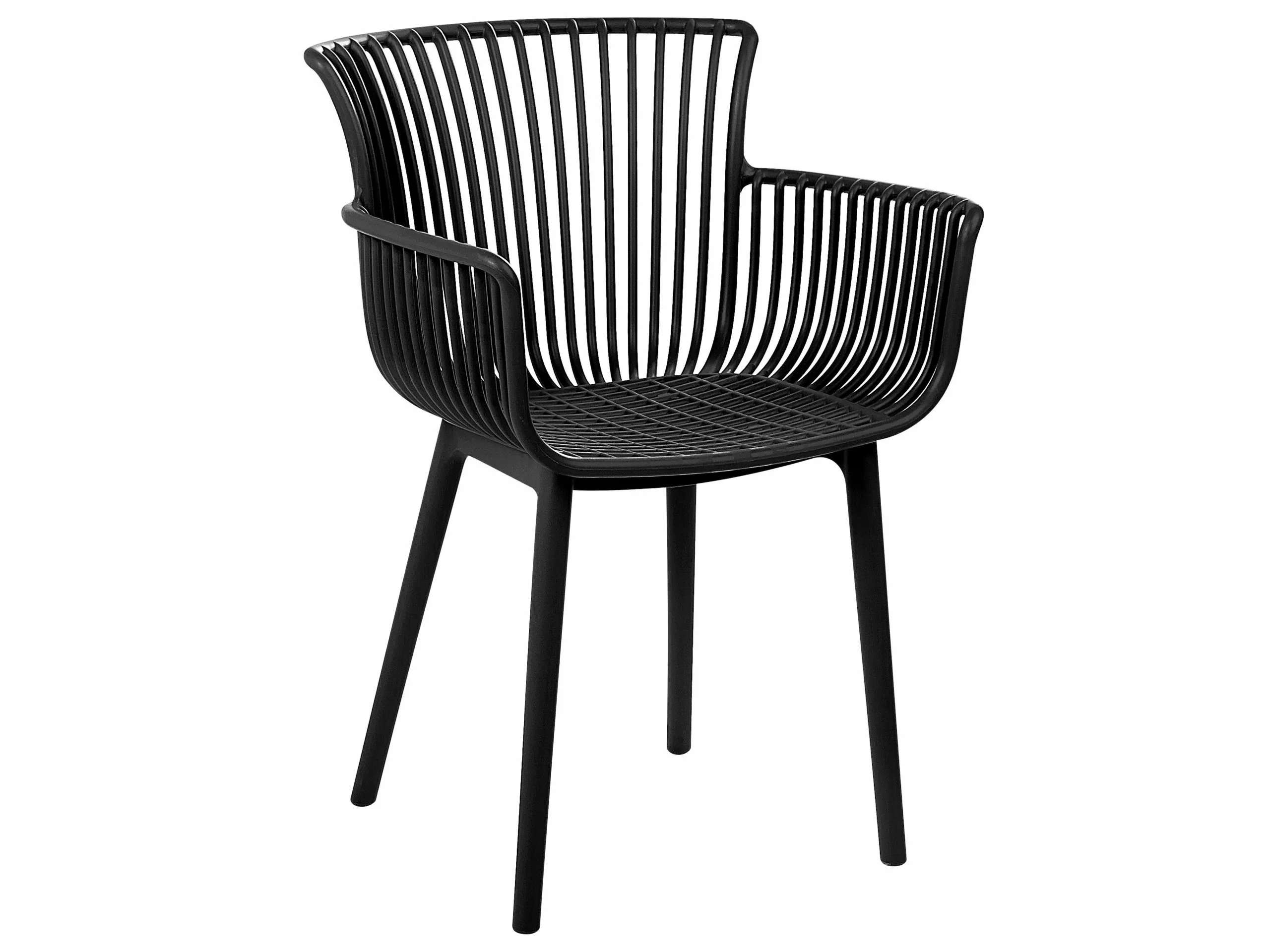 Beliani Conjunto De 4 Sillas De Comedor Negras PESARO - Imagen 4